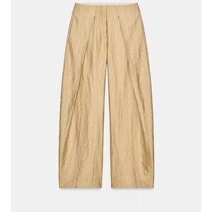 Zara metallic wide leg pleated pants ZW collection